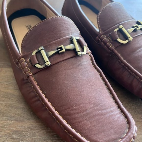 David Stone Men’s Loafers Slip On‎ Shoes Size 9.5 Brown w/Buckle Accent 045668 - Picture 3 of 7